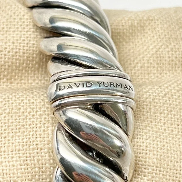 David Yurman Sculpted Hampton Cable Bracelet w/Diamonds, Sapphires & Tanzanites - Picture 5 of 10